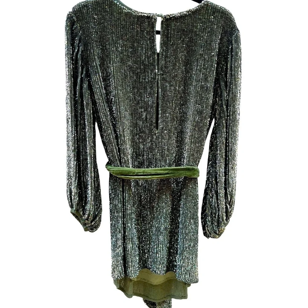 Retrofete Grace Green Sequin Dress Size XS